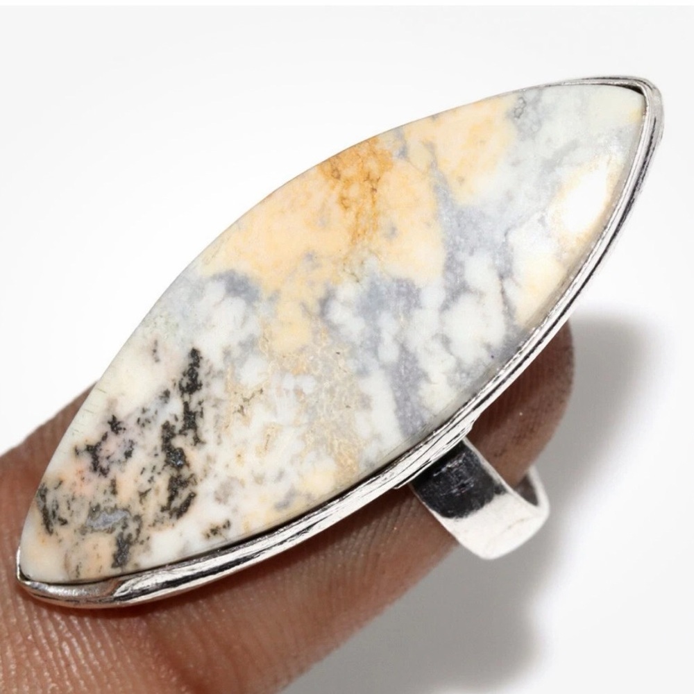 925 Silver Plated Maligano Jasper
Ethnic Ring Handmade Jewelry Size US
6.5